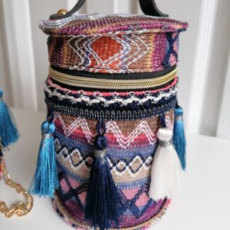 boho style tassel cylinder bag