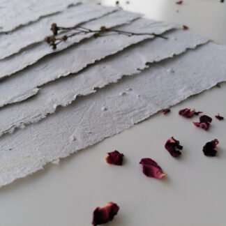 seeded rose petal recycled handmade paper, 100% recycled